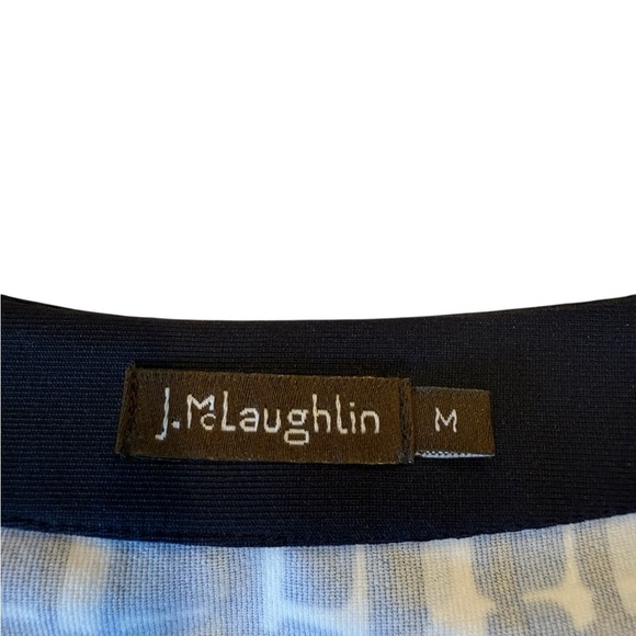 J. McLaughlin Biscayne Dress Nautical Blues Knee Length Catalina Cloth Size M - Picture 3 of 12